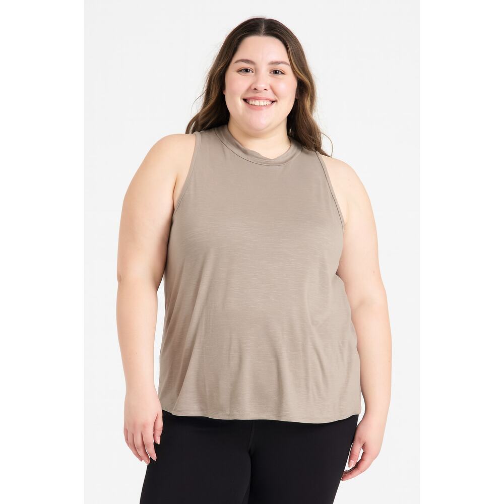 SO Juniors’ Ribbed Mock Neck Tank Top – Olive Green – Size XXL